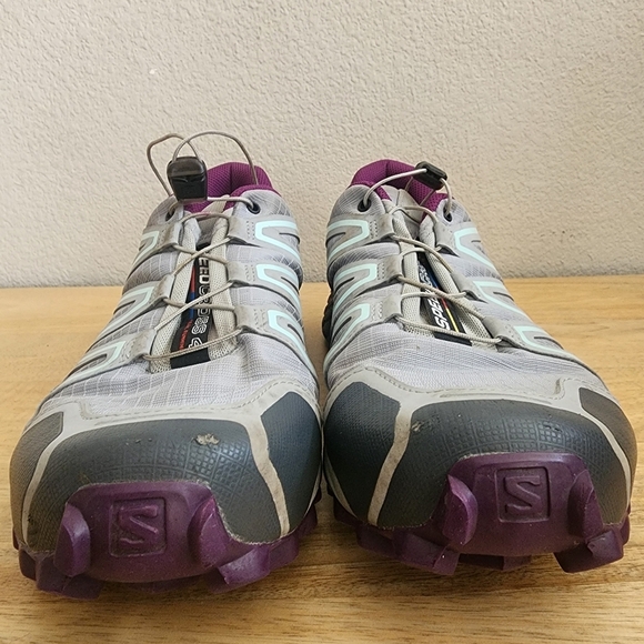 Salomon Womens Speedcross 4 Trail Running Shoes Sneakers Grey Purple Size 10 - Picture 10 of 15